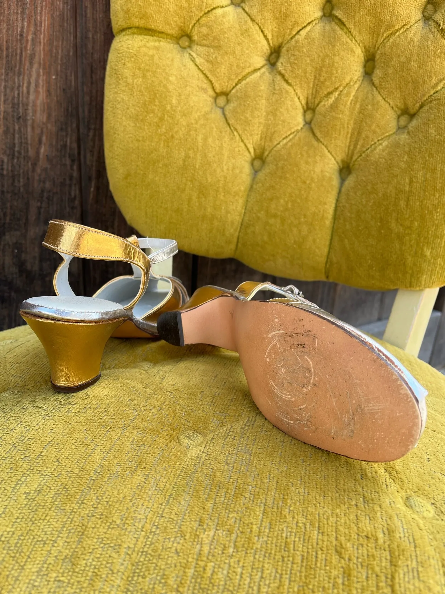 1940s Style De Mars Vintage Peep Toe Cuban Heels