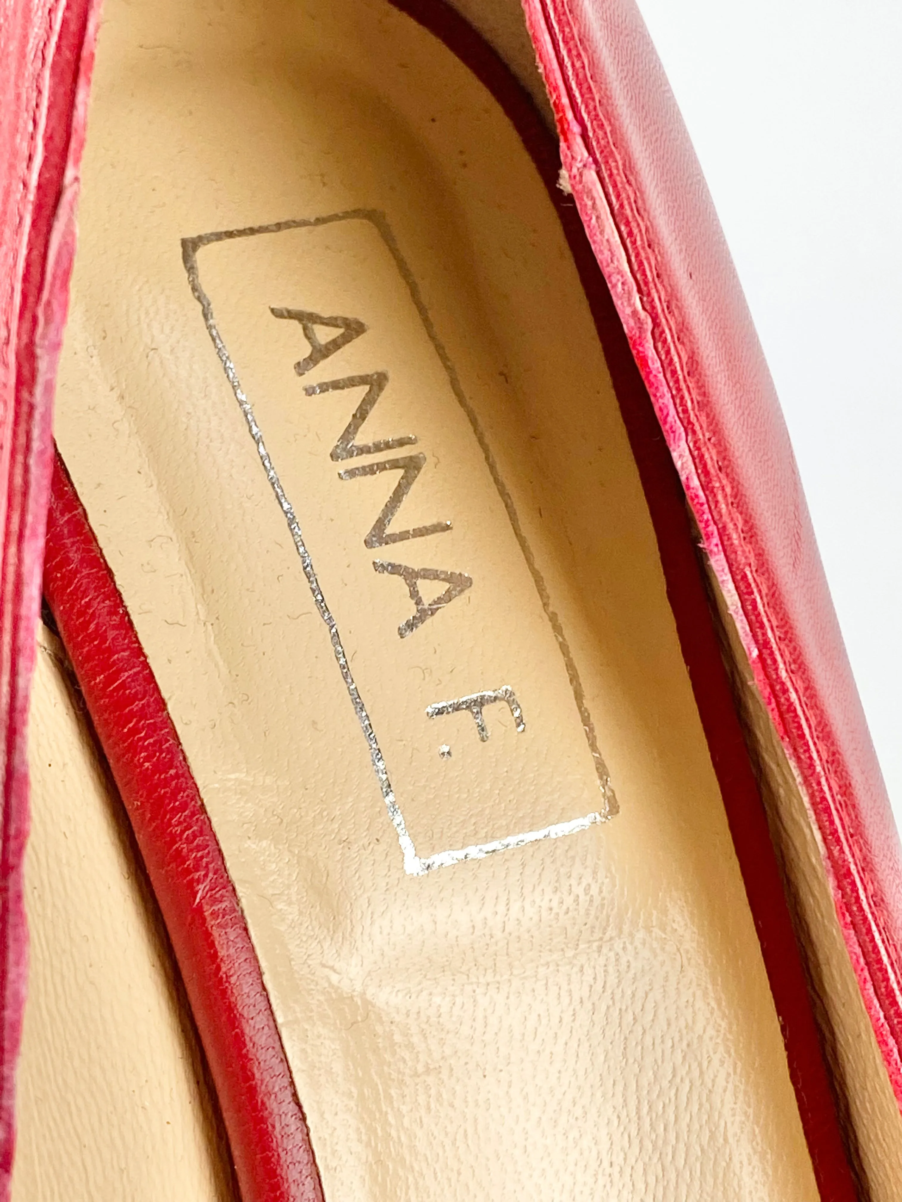 Anna F. Berry Red Peep Toe Heels - EU37