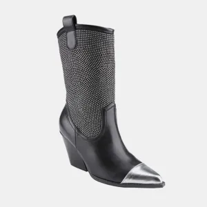 Chunky Heel Rhinestone Western Cowboy Boots