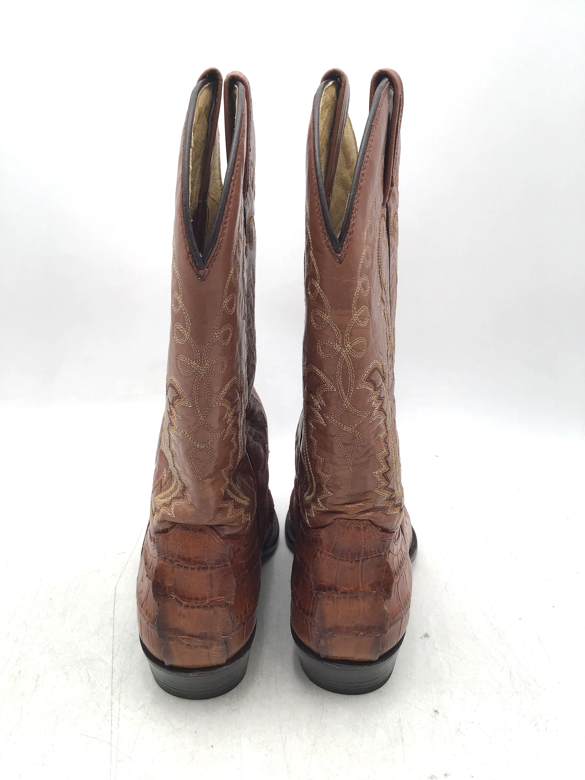 Cuevas Men's Brown Leather Cowboy Western Boots - Size 25.5