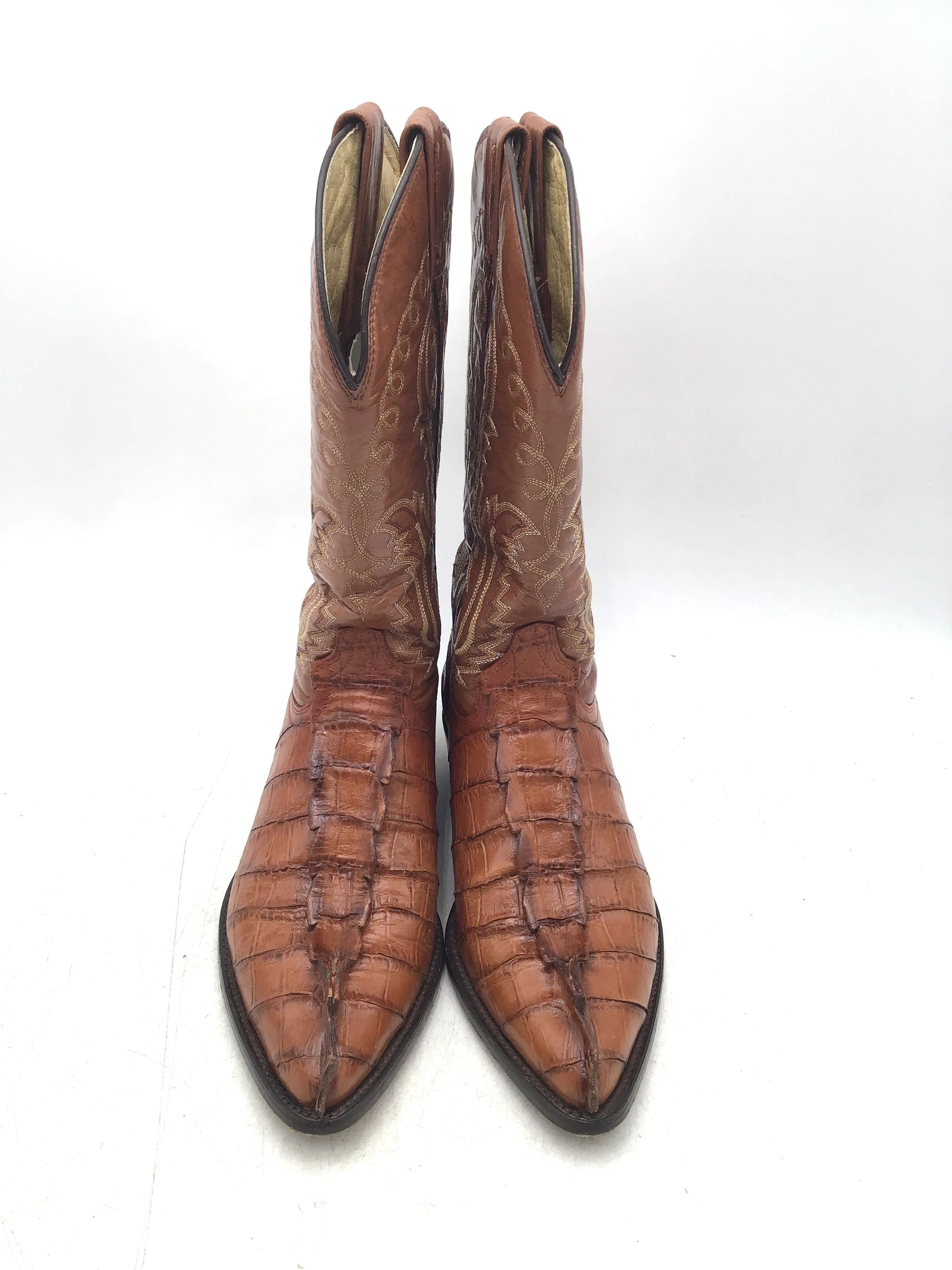 Cuevas Men's Brown Leather Cowboy Western Boots - Size 25.5