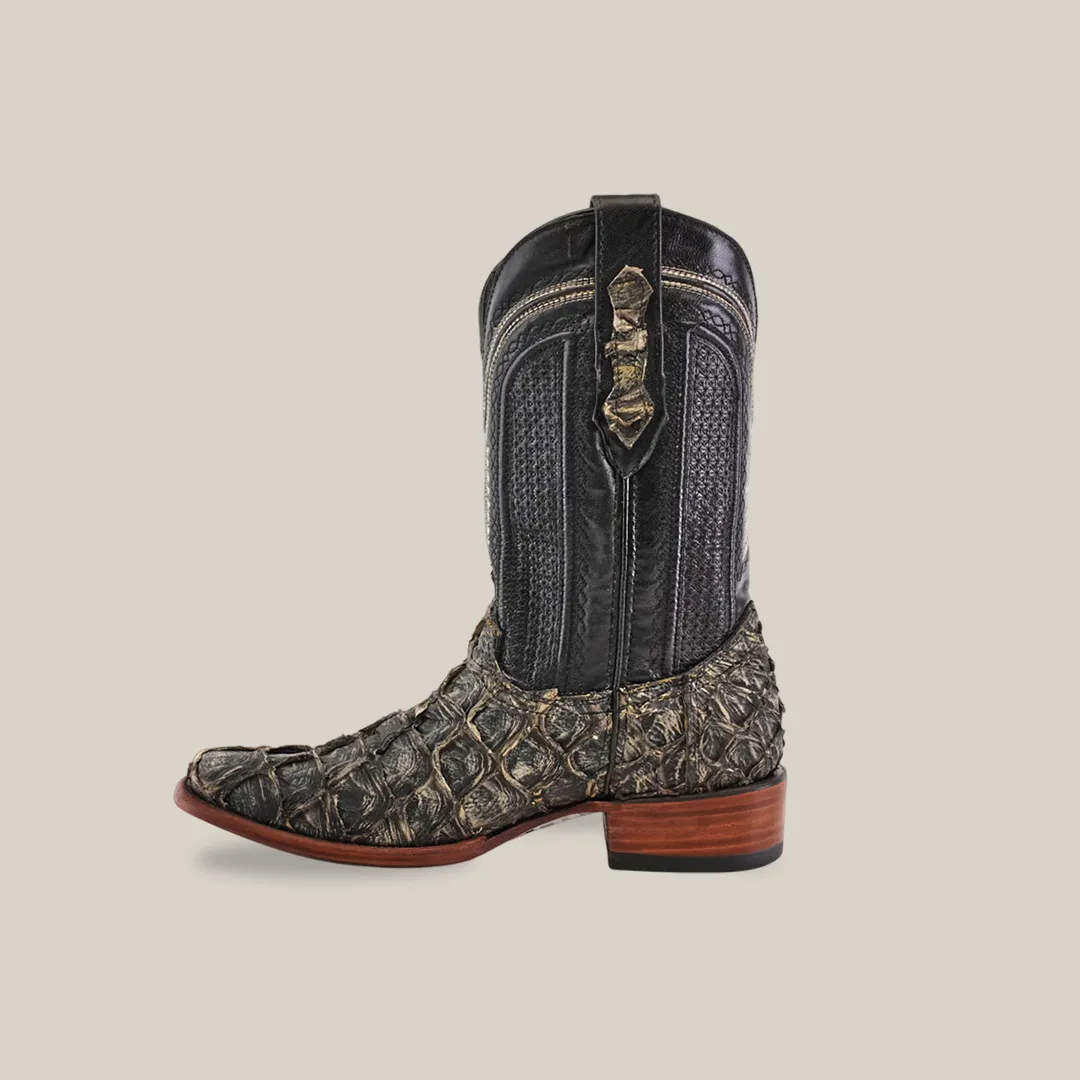 Exotic Pirarucu Fish - Rustic Bone - Narrow square Toe