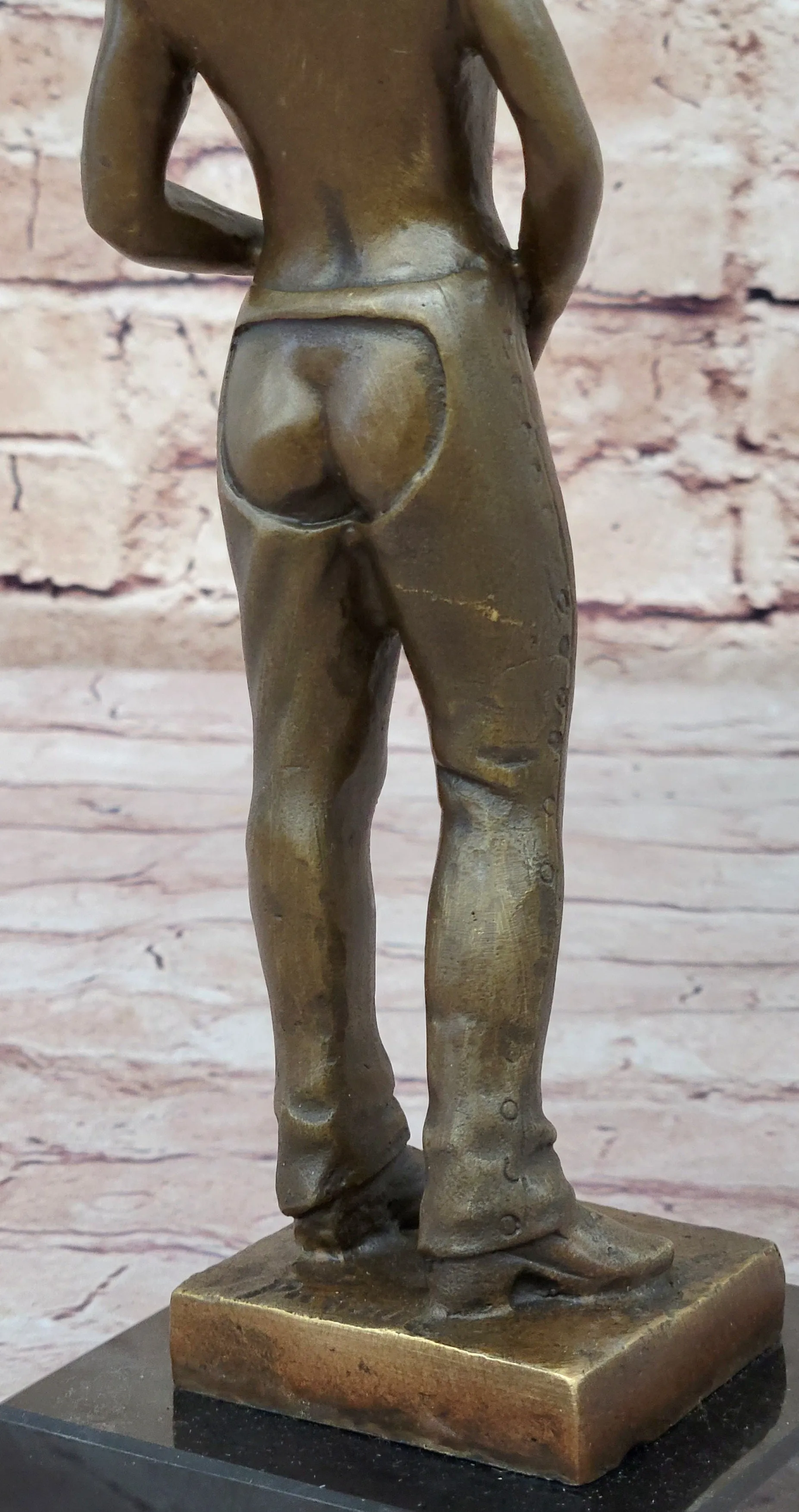 Gay Cowboy Assless Chaps Erotic Art Statue Sculpture Modern Signed Patoue 11" x 4"