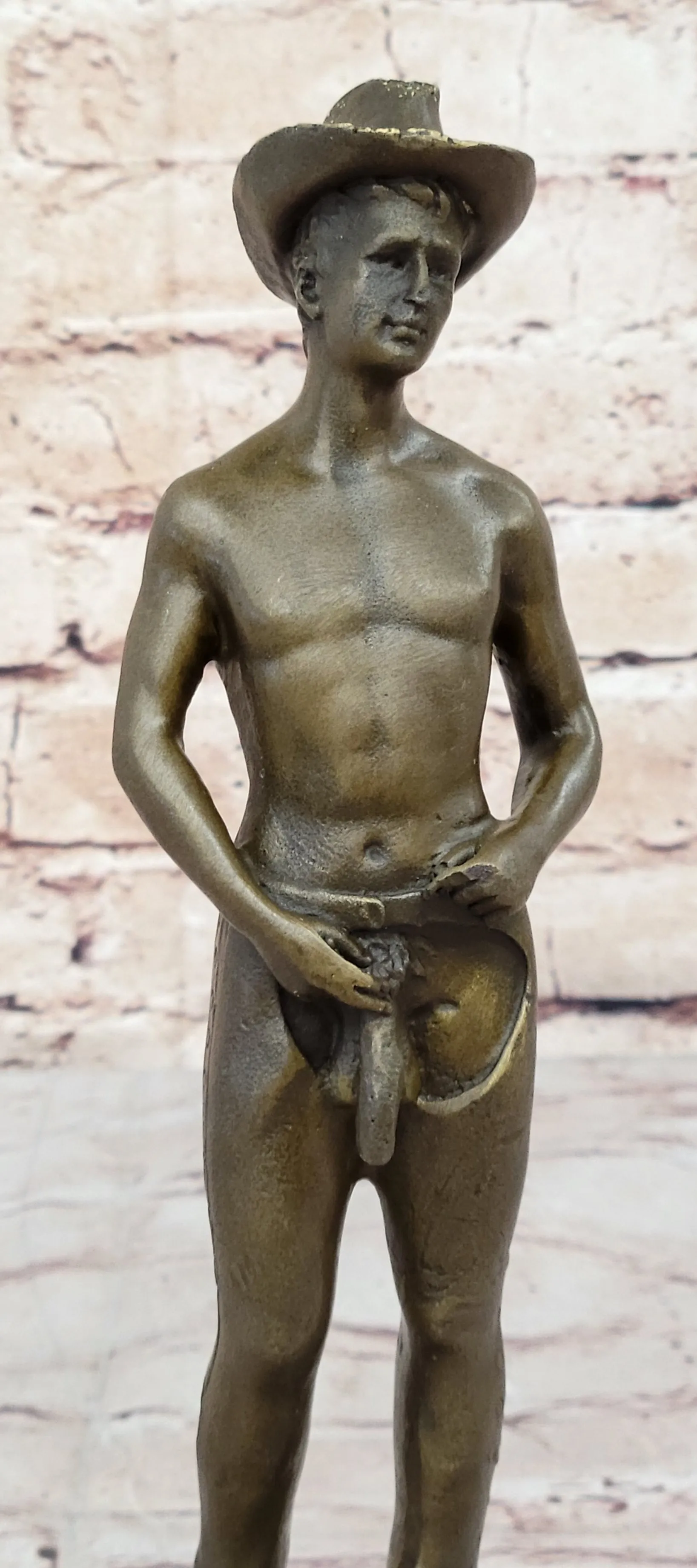 Gay Cowboy Assless Chaps Erotic Art Statue Sculpture Modern Signed Patoue 11" x 4"
