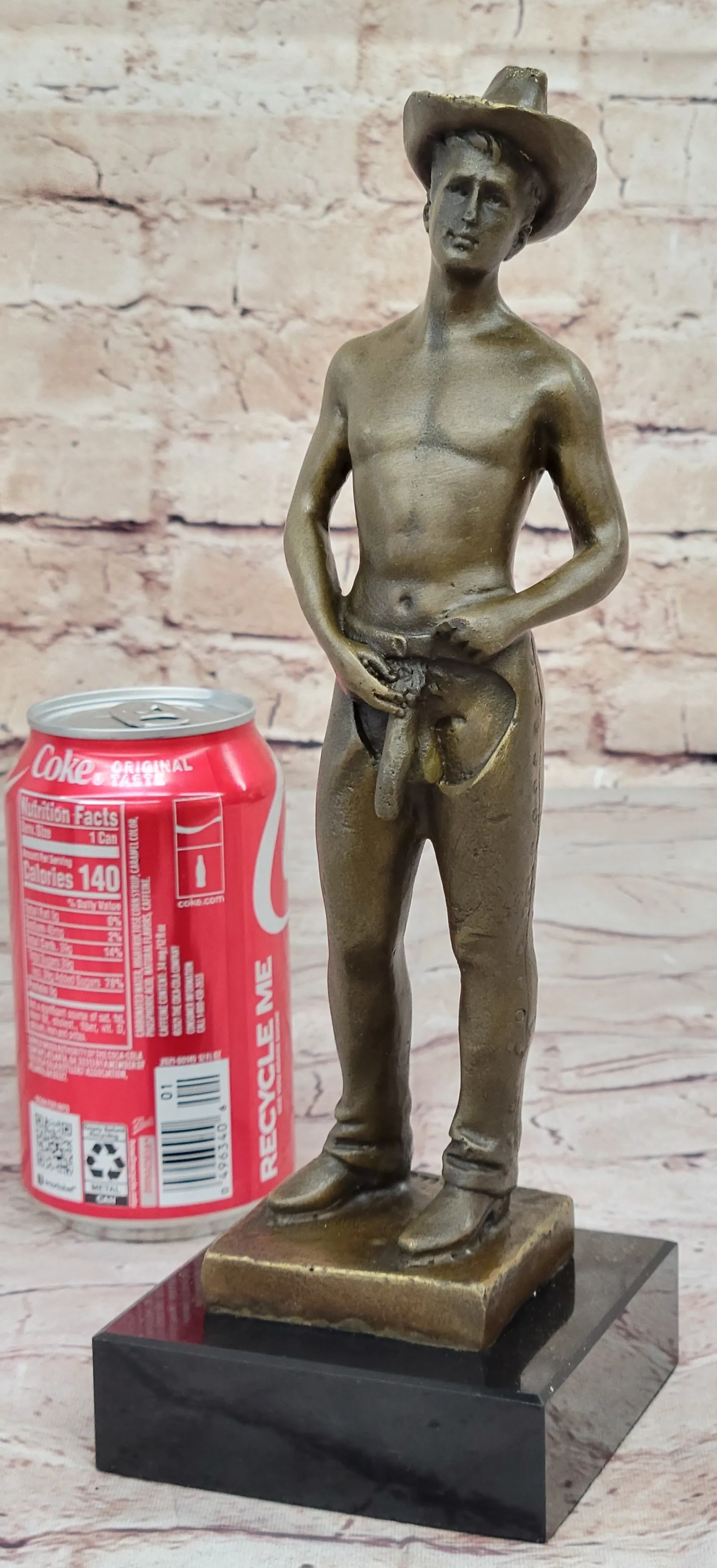 Gay Cowboy Assless Chaps Erotic Art Statue Sculpture Modern Signed Patoue 11" x 4"