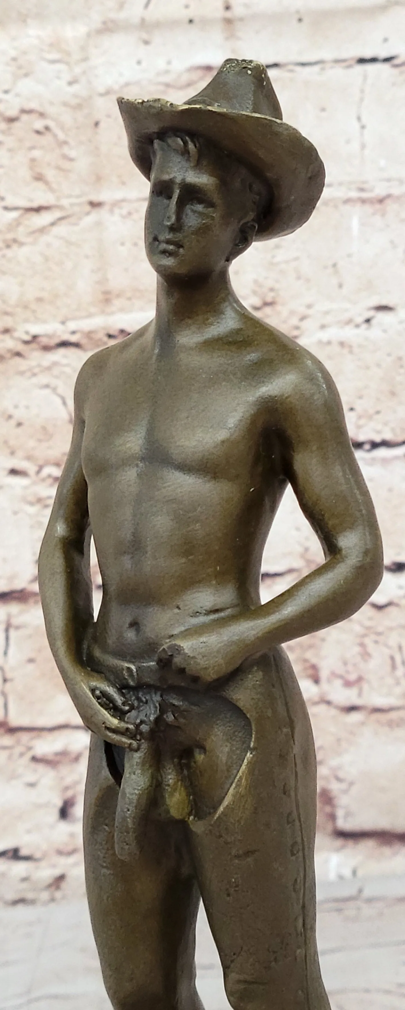 Gay Cowboy Assless Chaps Erotic Art Statue Sculpture Modern Signed Patoue 11" x 4"