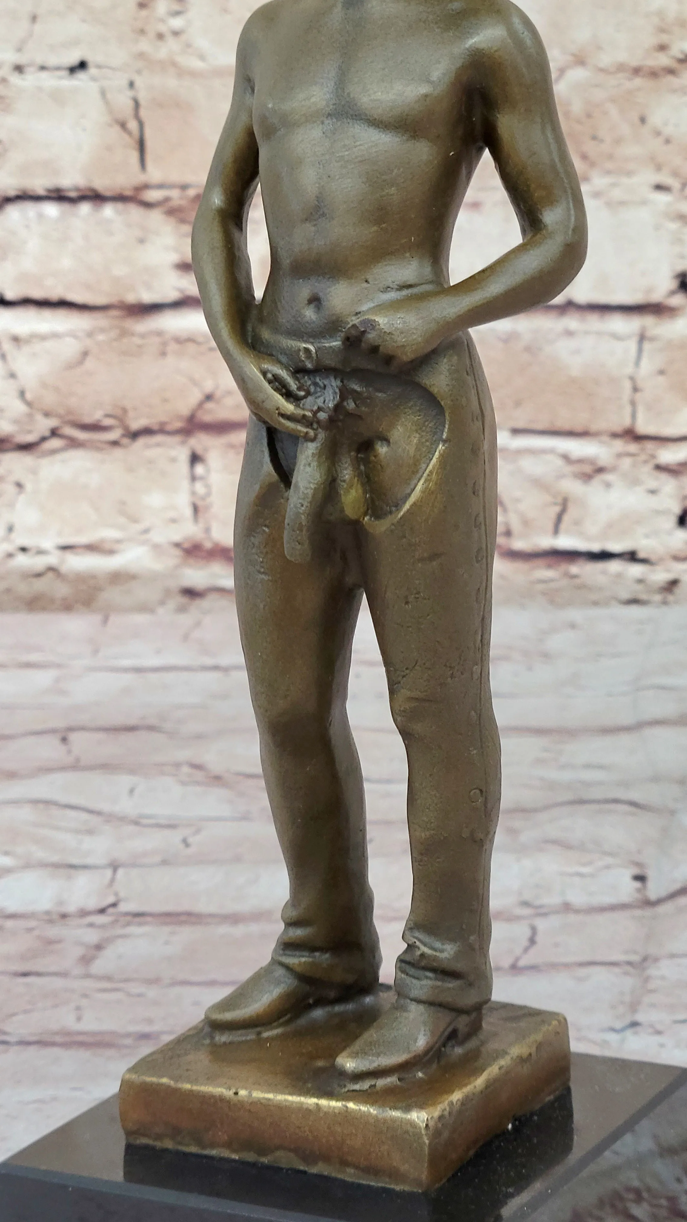 Gay Cowboy Assless Chaps Erotic Art Statue Sculpture Modern Signed Patoue 11" x 4"