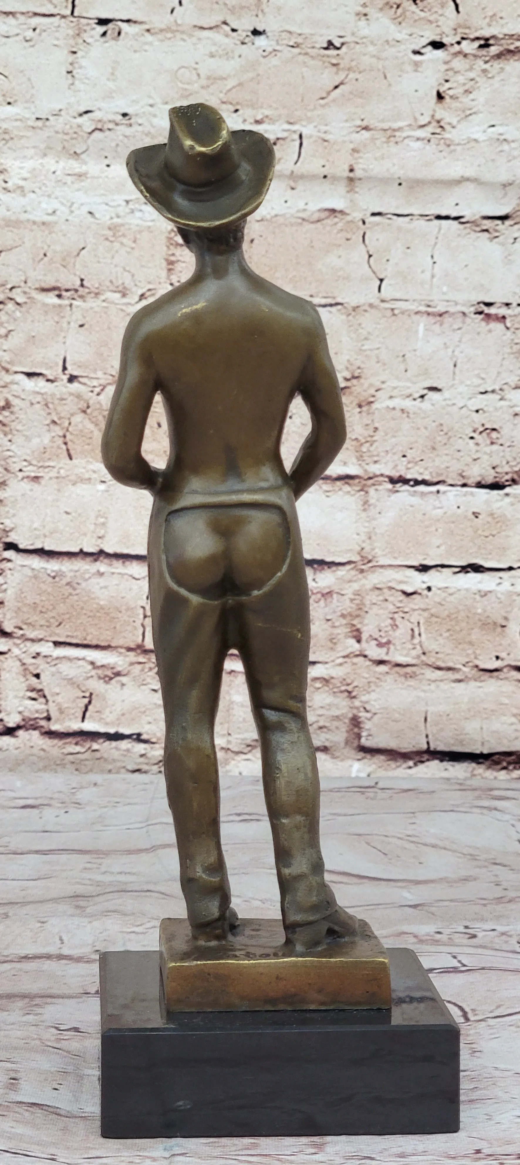 Gay Cowboy Assless Chaps Erotic Art Statue Sculpture Modern Signed Patoue 11" x 4"
