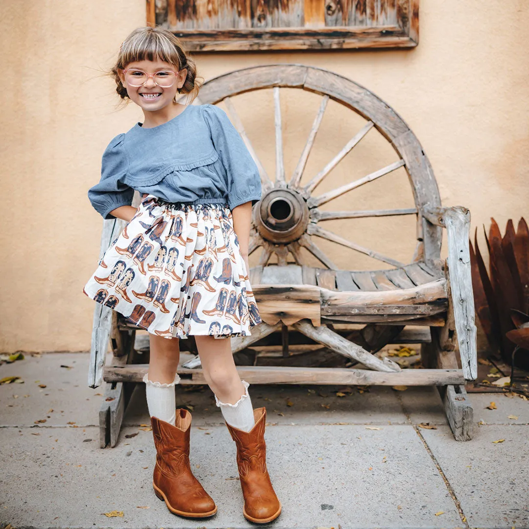 Girls Gianna Skirt - Cowboy Boots