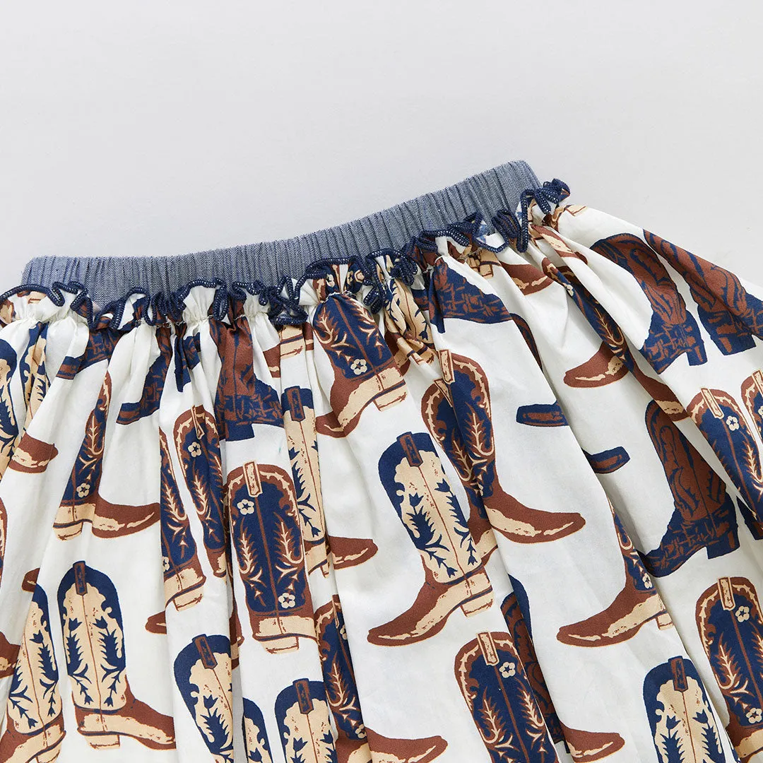 Girls Gianna Skirt - Cowboy Boots