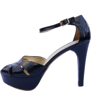 HALSTON HERITAGE LEATHER PEEP TOE PUMP