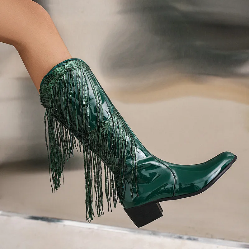 Lantana Shiny Tassels Boots