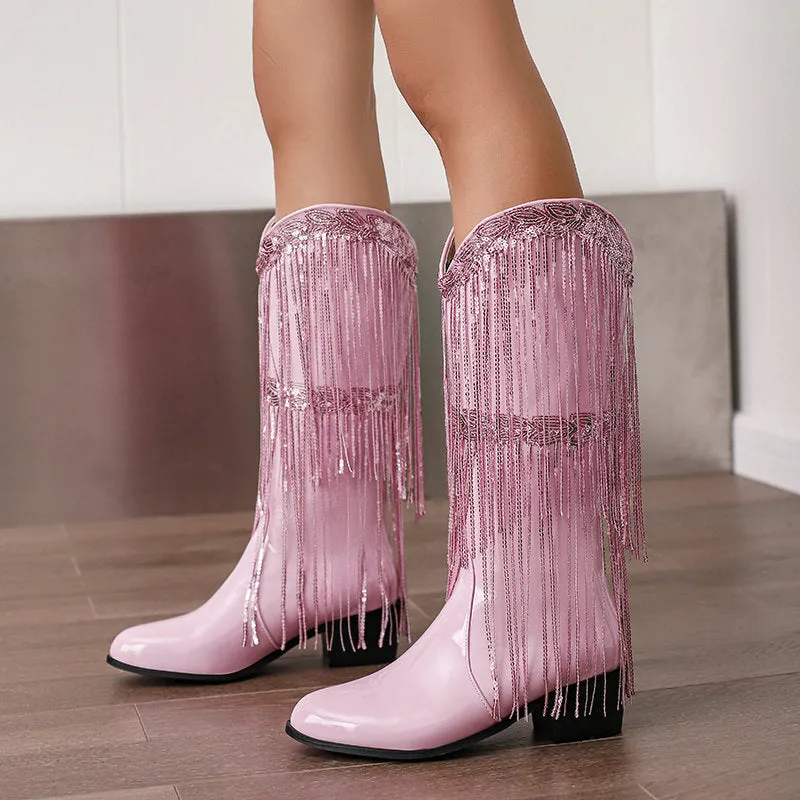Lantana Shiny Tassels Boots