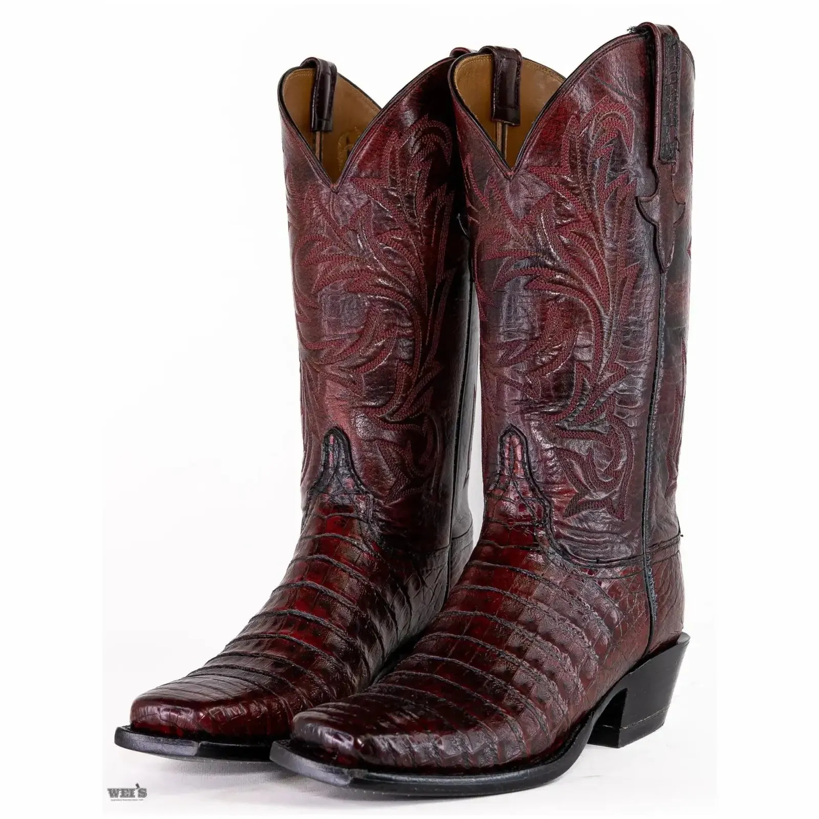 Lucchese Women's Cowgirl Boots 12" Exotic Caiman Medium Square Toe