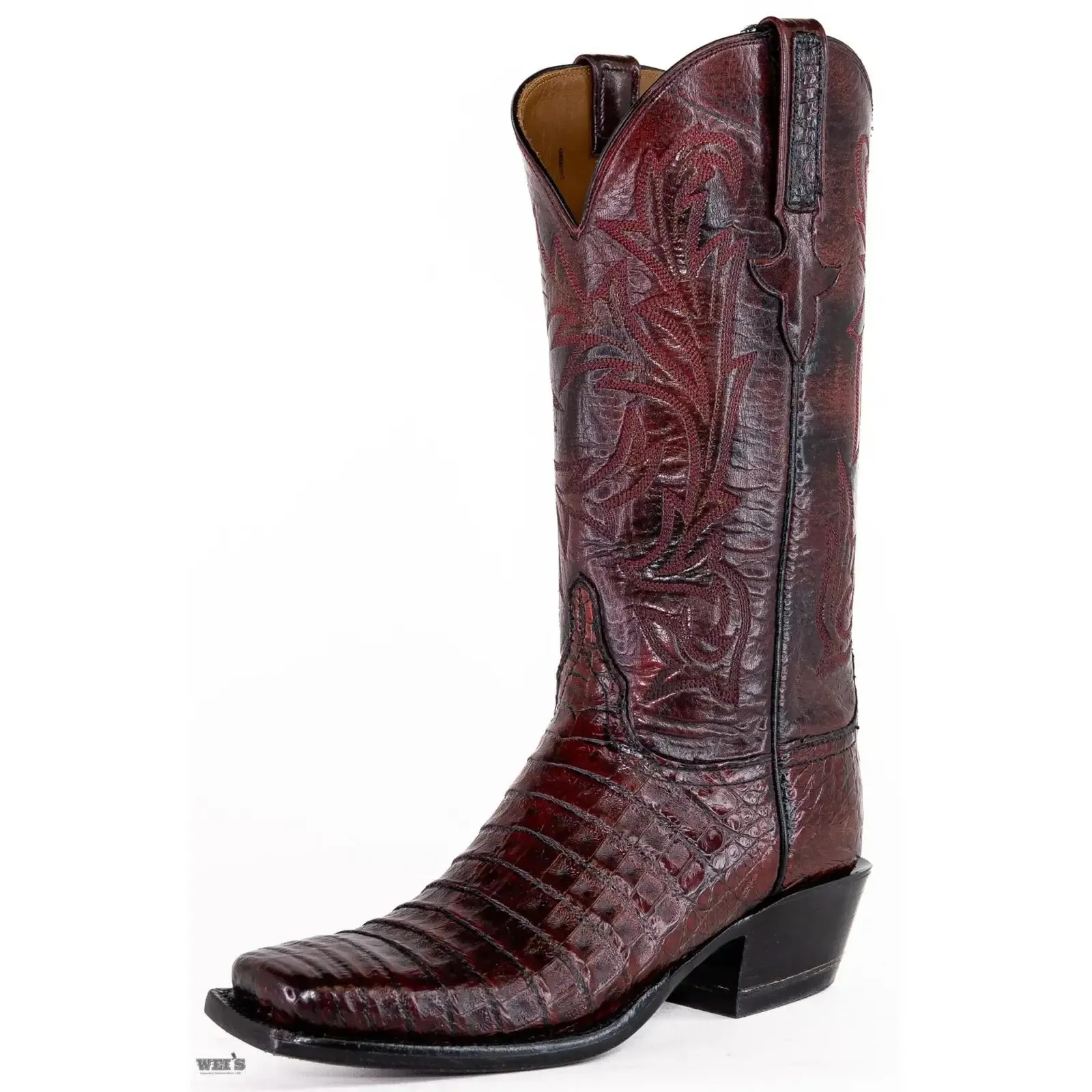 Lucchese Women's Cowgirl Boots 12" Exotic Caiman Medium Square Toe