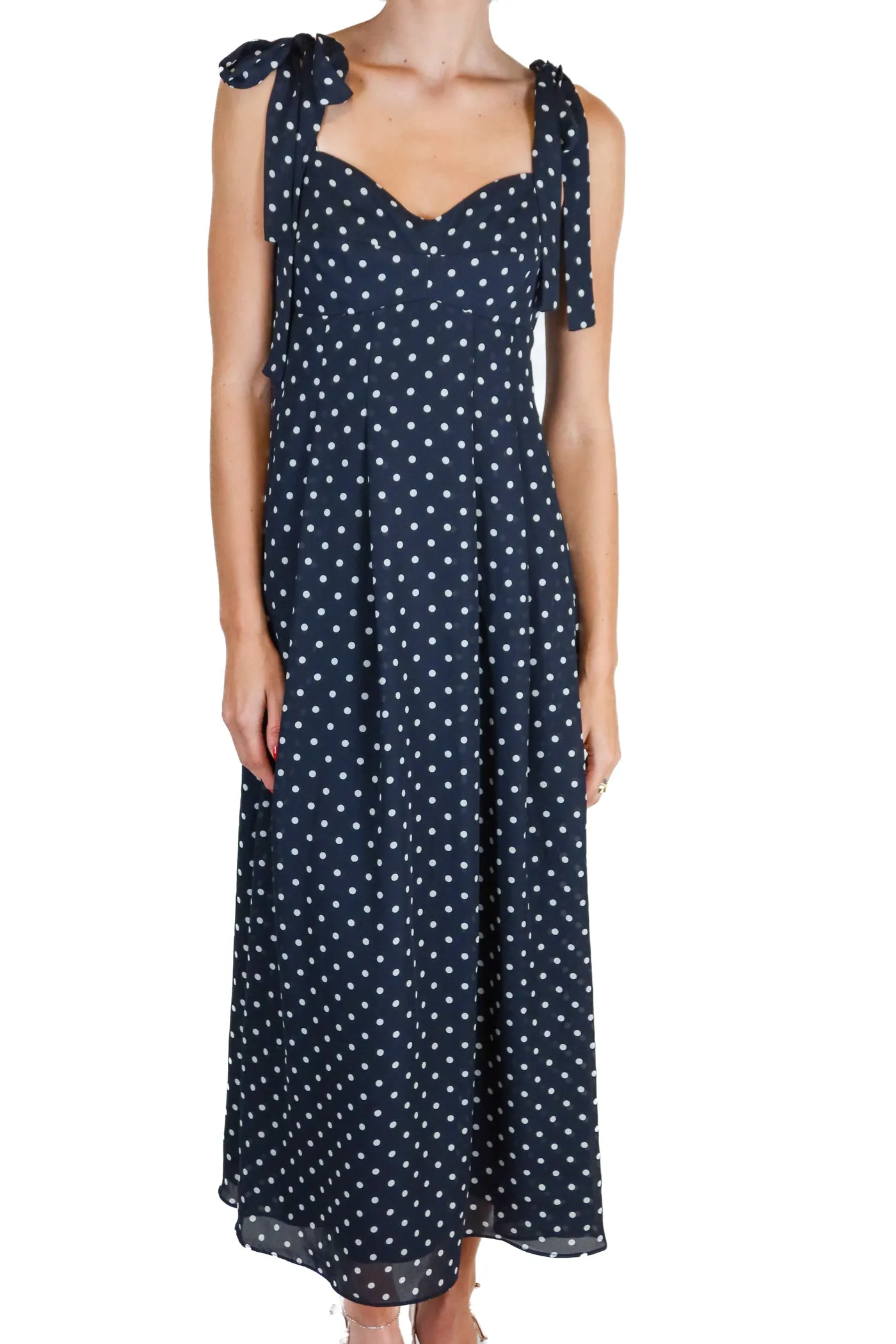 Madewell navy blue polka dot maxi dress NWT (0; retail $158)