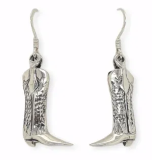 MCJ Sterling Silver Cowboy Boots Earrings