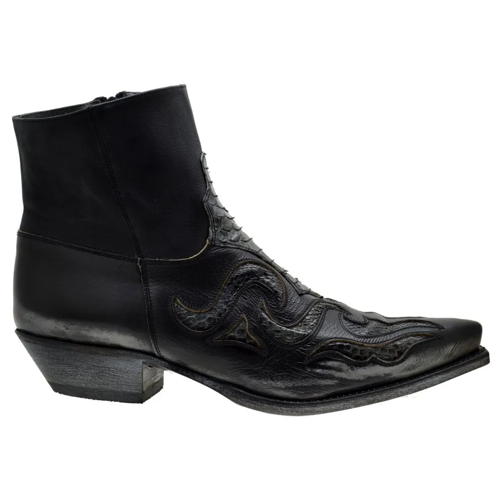Men's Cowboy Boots Sendra 7482P Grey Leather Python Skin Cuban Heel last pair size 41