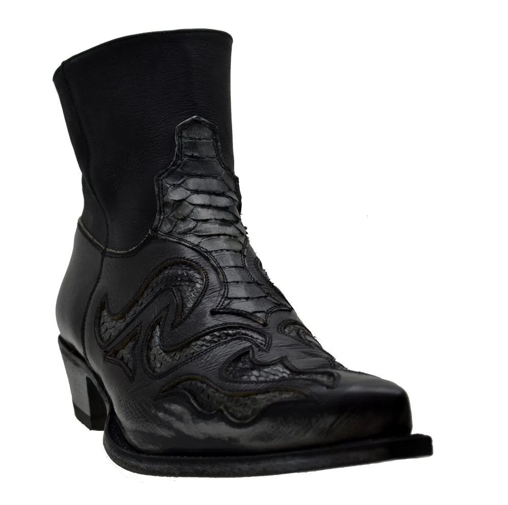 Men's Cowboy Boots Sendra 7482P Grey Leather Python Skin Cuban Heel last pair size 41