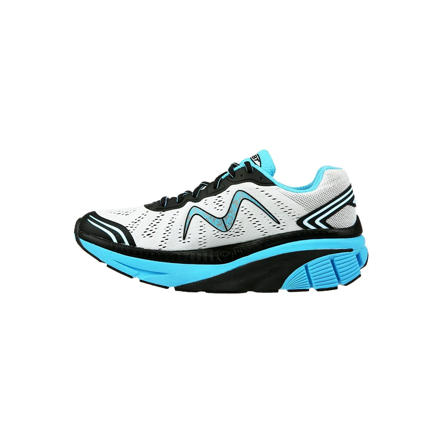 Men's MBT Zee 17 Running Shoe White/Black/Blue Mesh