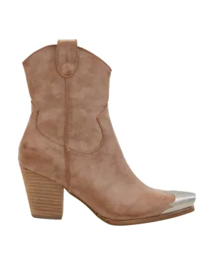Metallic Toe Western Bootie