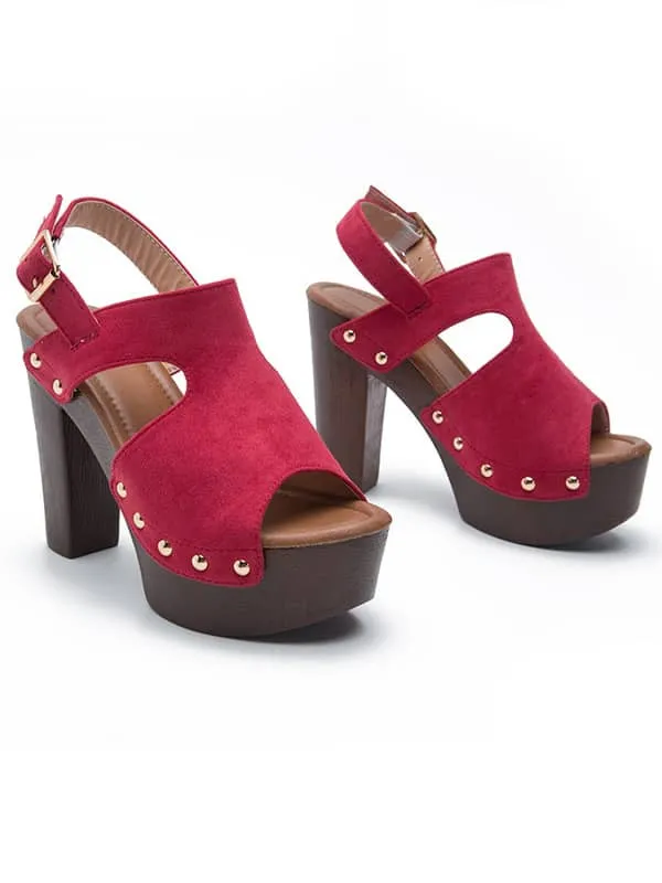 Peep Toe Platform Rivets&Sandals