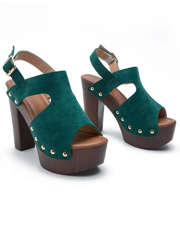 Peep Toe Platform Rivets&Sandals
