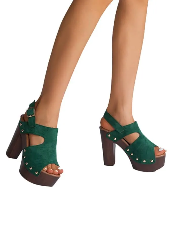 Peep Toe Platform Rivets&Sandals