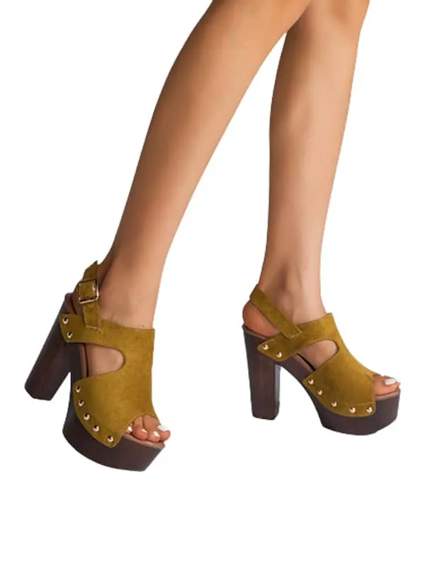 Peep Toe Platform Rivets&Sandals