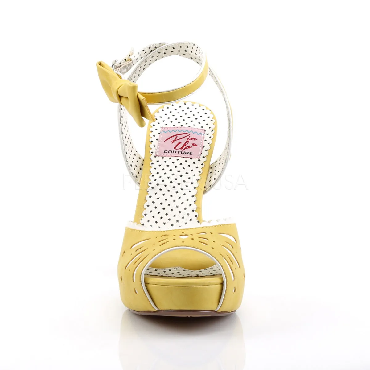 Pin Up Bettie Yellow Peep Toe Sandals