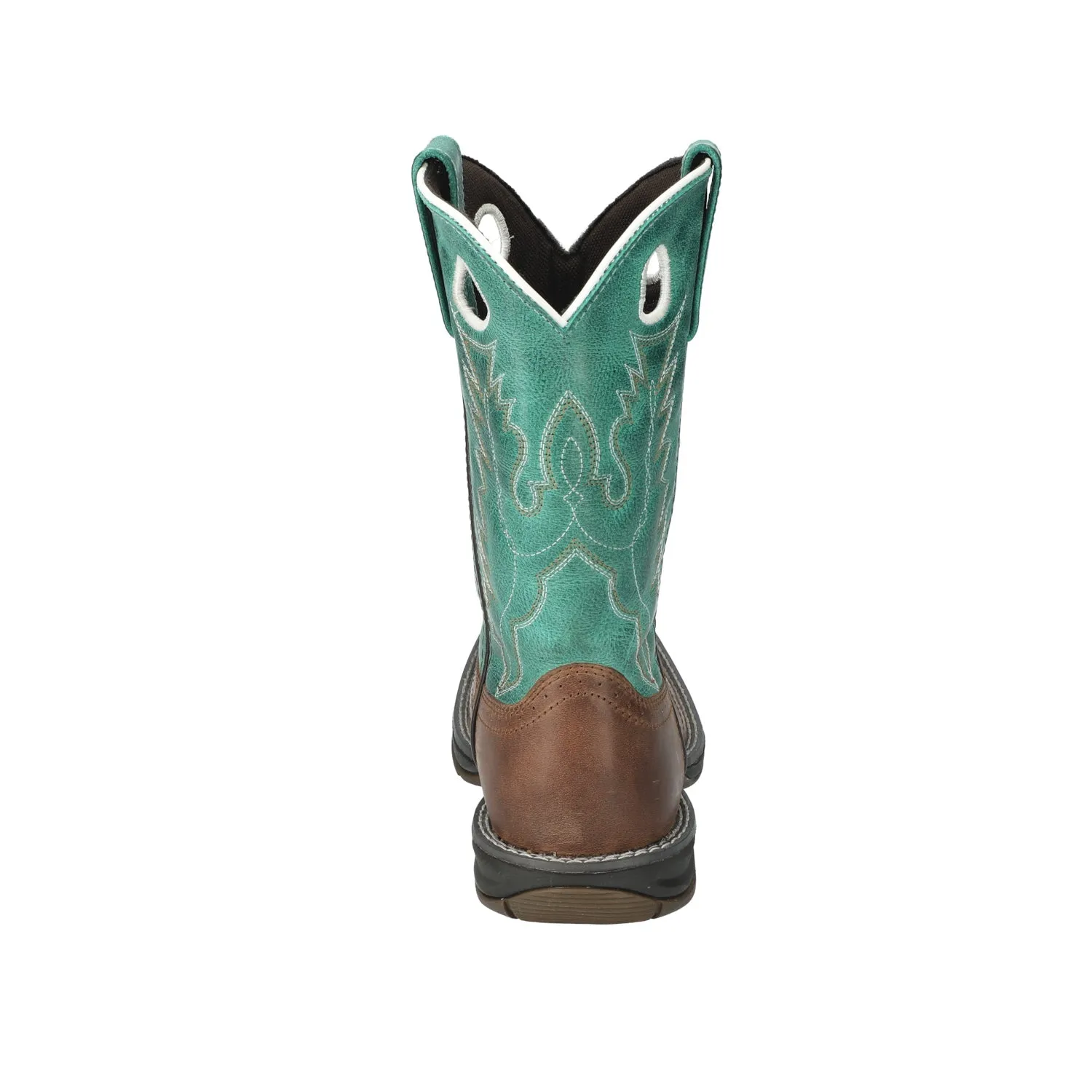 Smoky Mountain Boots Womens Prairie Brown Oil/Turquoise Leather Cowboy Boots