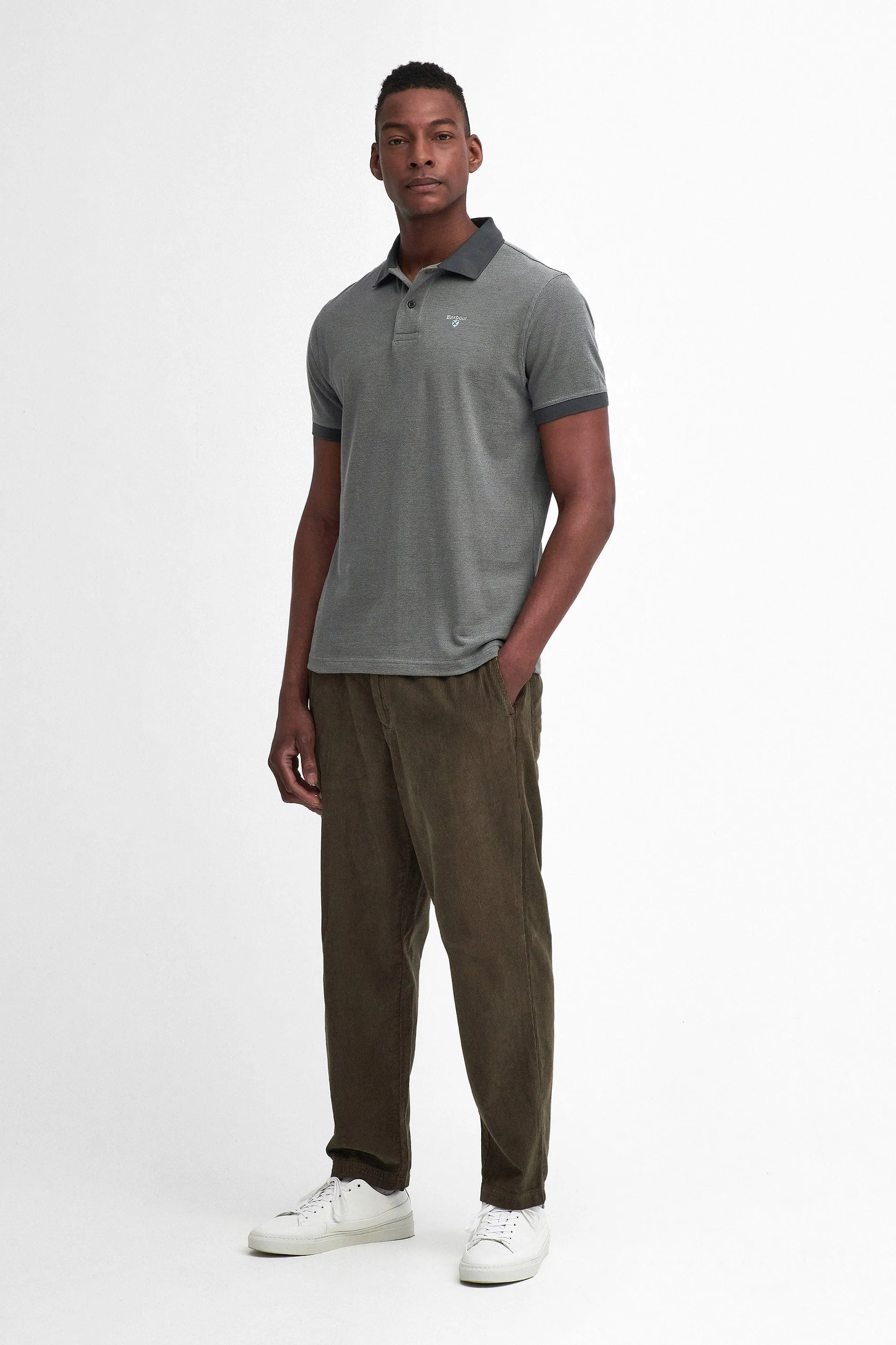 Sports Mix Polo Shirt - Mid Grey