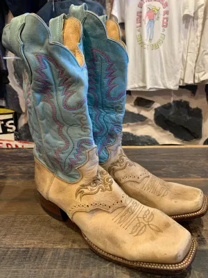 Vintage Justin Turquoise 2 Tone, 10c