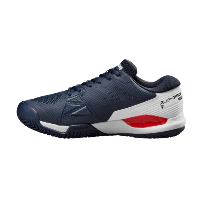 Wilson Rush Pro Ace Navy Blaze, White, and Infrared Men's Tennis Shoes