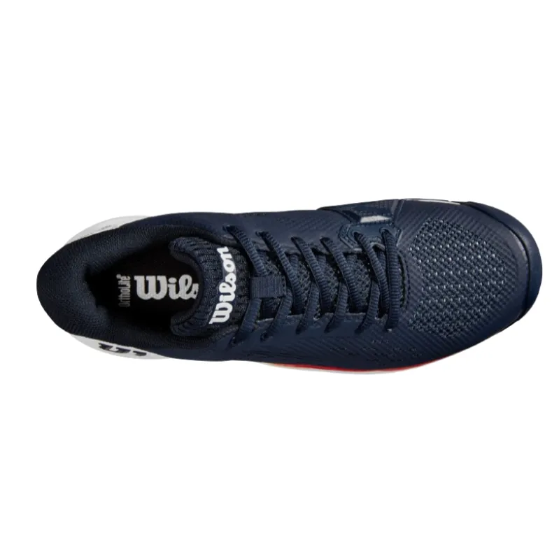 Wilson Rush Pro Ace Navy Blaze, White, and Infrared Men's Tennis Shoes
