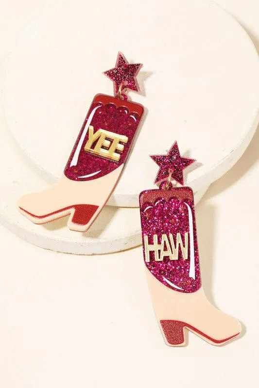 YEE HAW Cowgirl Earrings